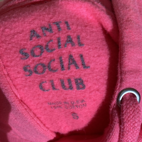 ASSC Light Bright Neon Pink No Drama Hoodie With Brand Logo Size Small - Picture 6 of 6